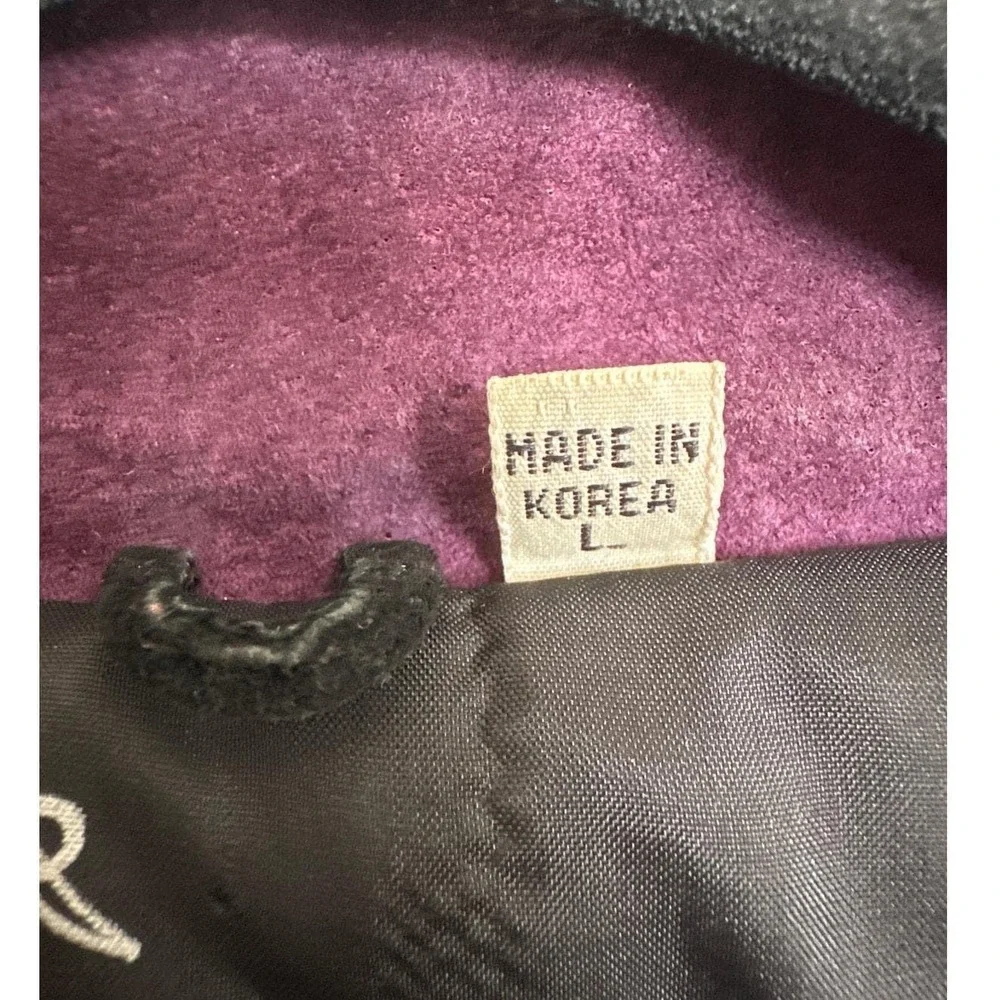 Vintage 80s 90s Colorful Patchwork‎ Leather Bomber Jacket Made in Korea Size L - Picture 3 of 9